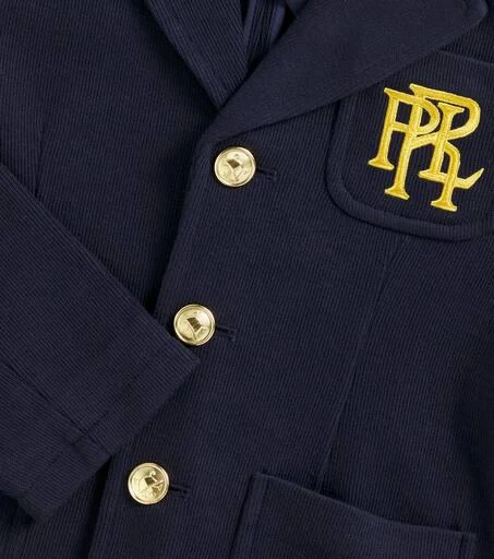 Ralph Lauren Logo embroidered cotton-blend jacquard blazer 3