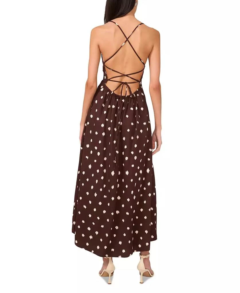 womens red linen dress Loose Blue And Red Button Down Linen Maxi Dresses For Women Y753 main image 0