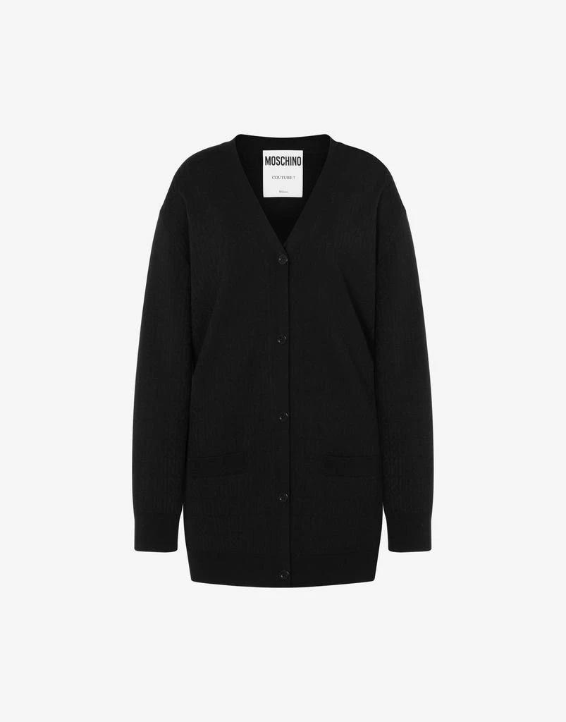 Moschino Allover Logo Wool Cardigan 1