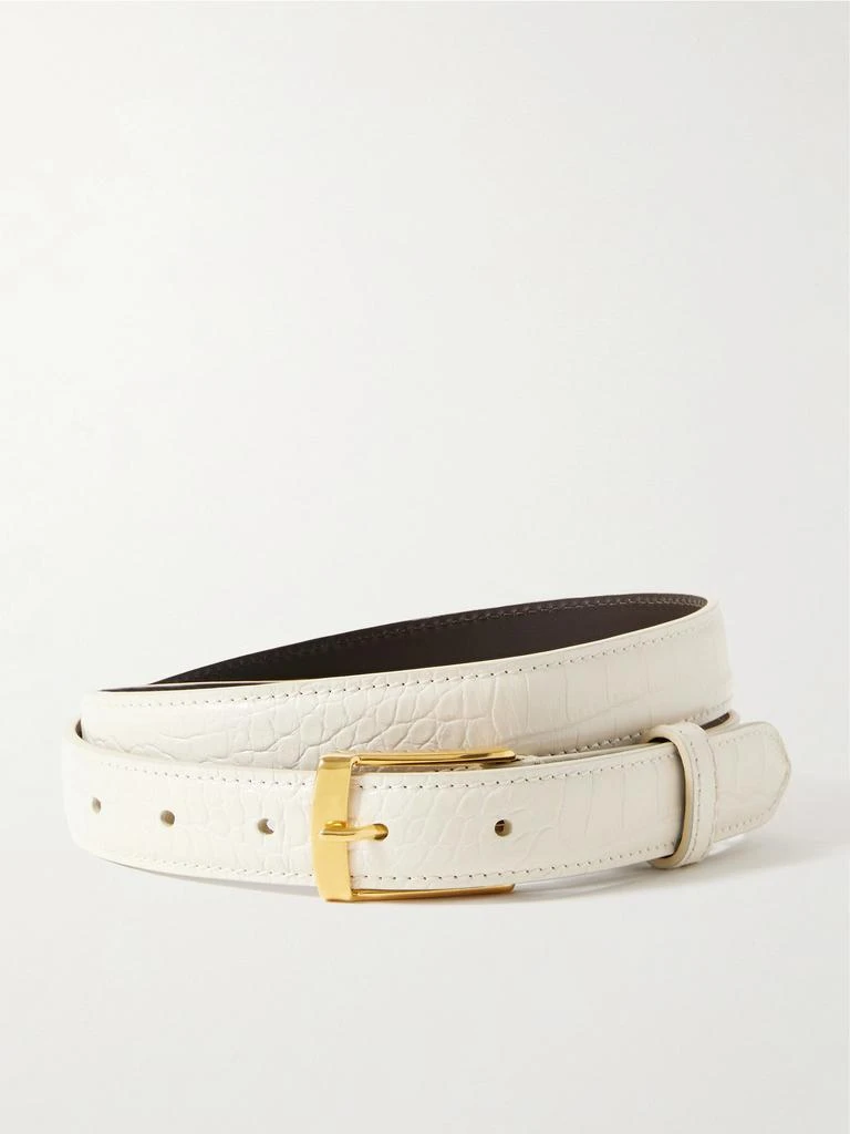 Nili Lotan Dana Croc-effect Leather Belt