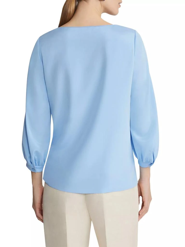 Lafayette 148 New York Lantern-Sleeve V-Neck Blouse 4