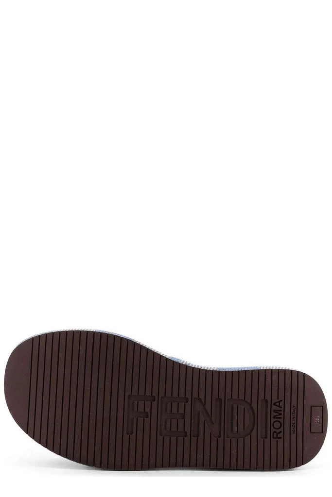 Fendi Fendi Sunshine Denim-Effect Jacquard Platform Slides 4