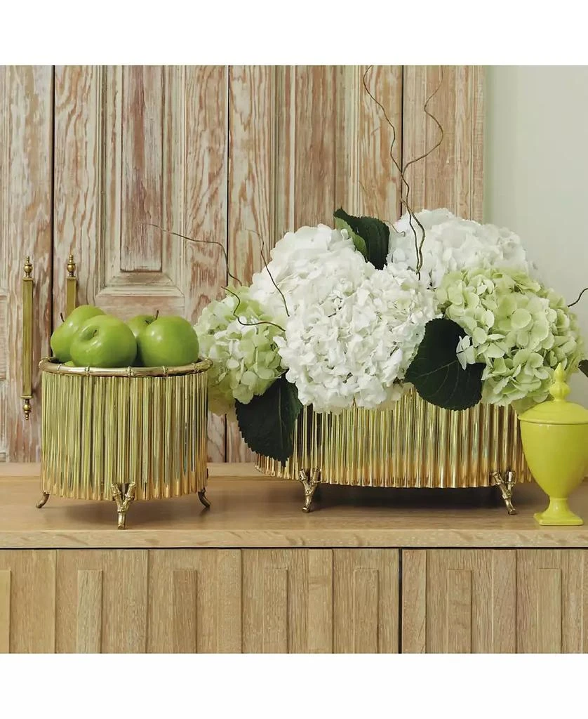 Global Views Corrugated Bamboo Cachepot Small 2