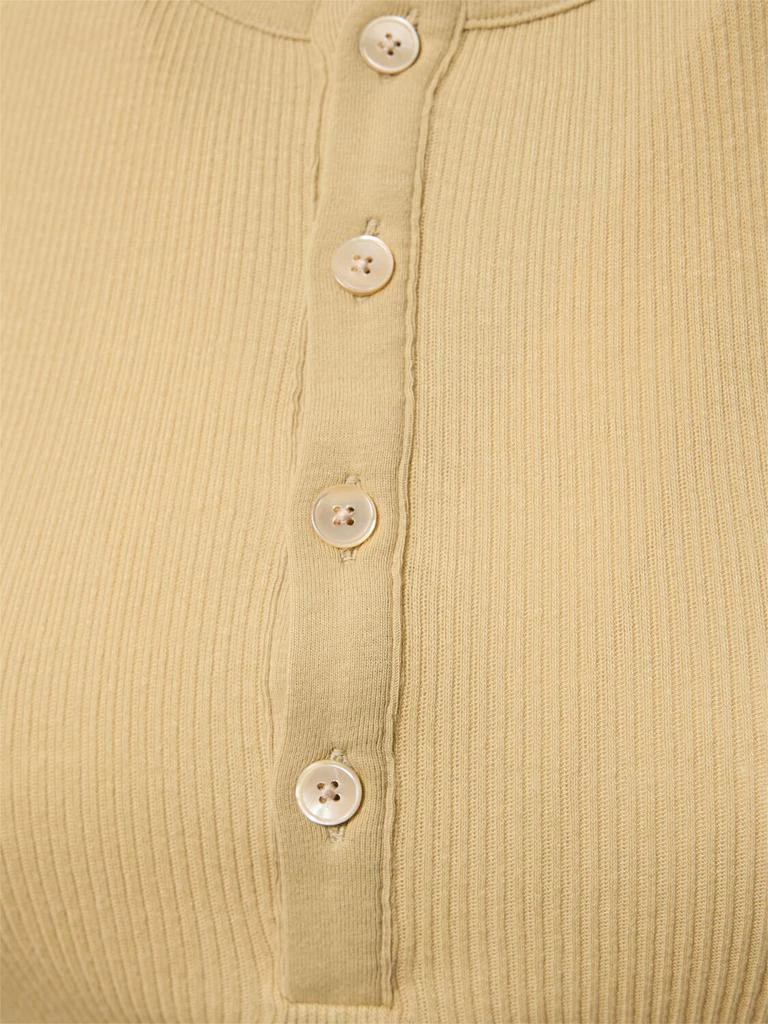 AURALEE Buttoned Cotton T-shirt 3