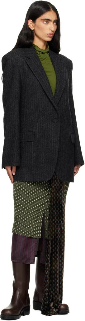 Dries Van Noten Gray Wool Melton Blazer 4