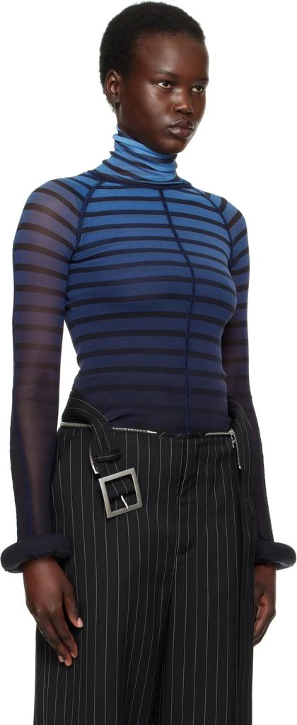 Jean Paul Gaultier Blue 'The 3D Striped' Turtleneck 2