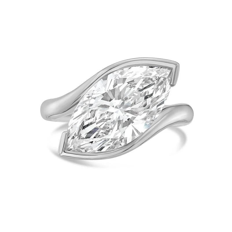 Diana M Jewels 14KT WHITE GOLD LAB GROWN MARQUISE DIAMOND FASHION RING WEIGHING 5.00 CTS TW