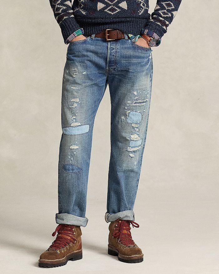 Polo Ralph Lauren Classic Fit Distressed Jeans in Coppit Blue