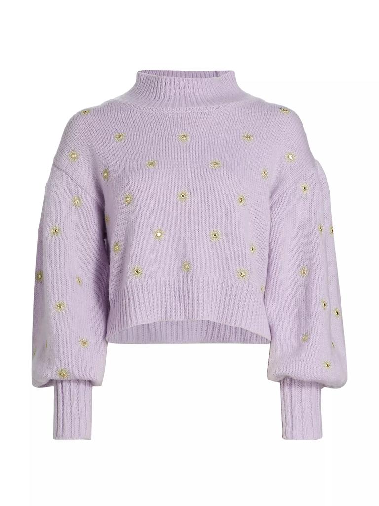 Farm Rio Mirror Puff-Sleeve Sweater