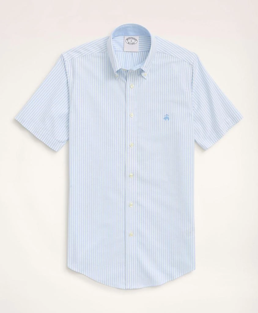 Brooks Brothers Stretch Regent Regular-Fit Sport Shirt, Non-Iron Short-Sleeve Bengal Stripe Oxford 1
