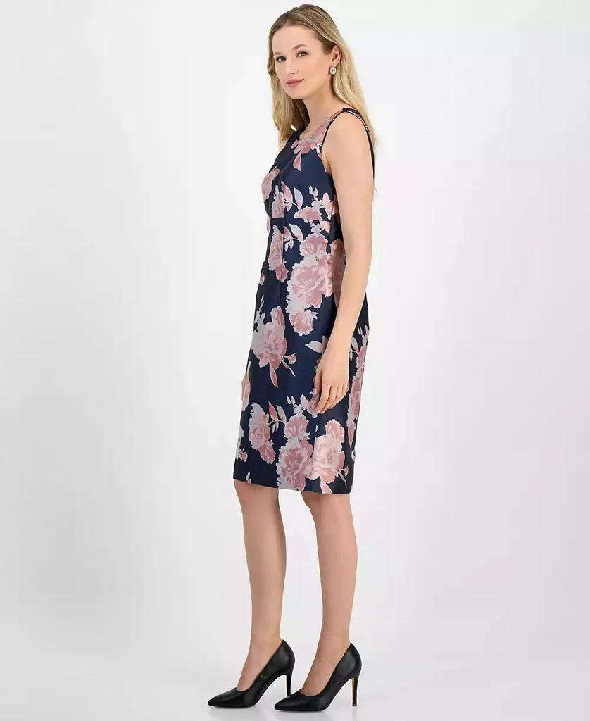 Kasper Women's Floral Jacquard Empire-Seam Sheath Dress 3
