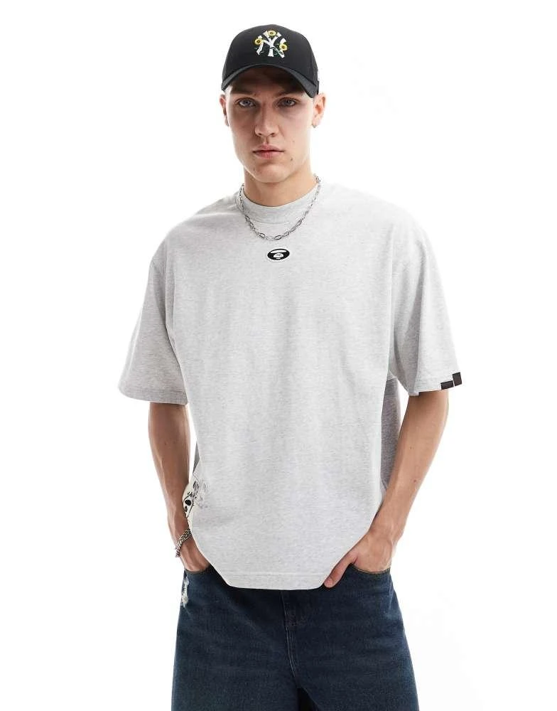 AAPE Aape By A Bathing Ape over sized t-shirt with cut and sew detail in grey 2
