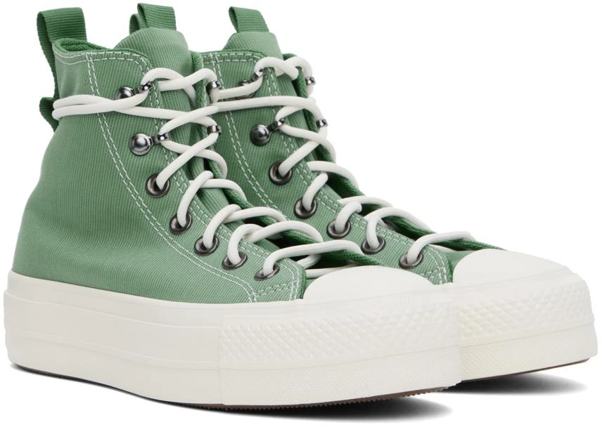 Converse Green Chuck Taylor All Star Lift Platform Utility Sneakers 4