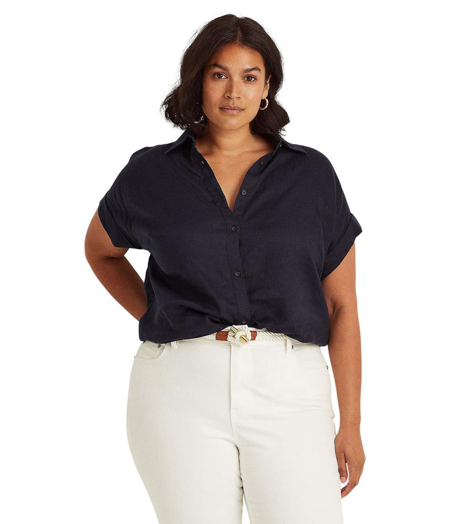 LAUREN Ralph Lauren Plus Size Linen Dolman-Sleeve Shirt