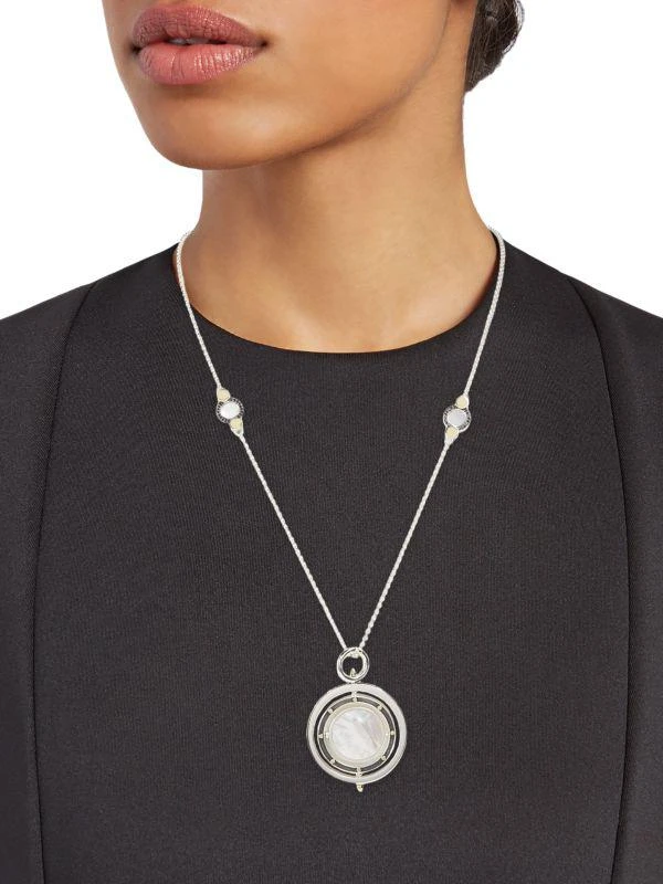 John Hardy Moon Door 18K Bonded Yellow Gold, Silver, Sapphire 
Mother-Of-Pearl Necklace 2