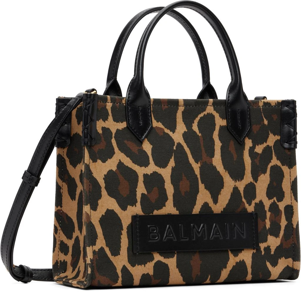 Balmain Brown 
Black B-Army Small Leopard Print Bag 2