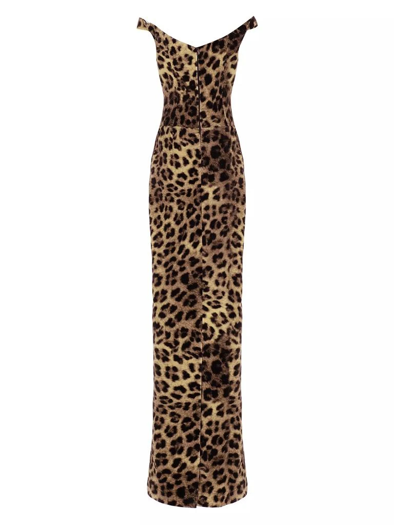 The New Arrivals Ilkyaz Ozel Shakti Leopard Off-The-Shoulder Maxi-Dress 2