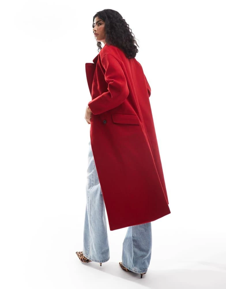 Stradivarius Stradivarius oversized soft touch coat in red 2