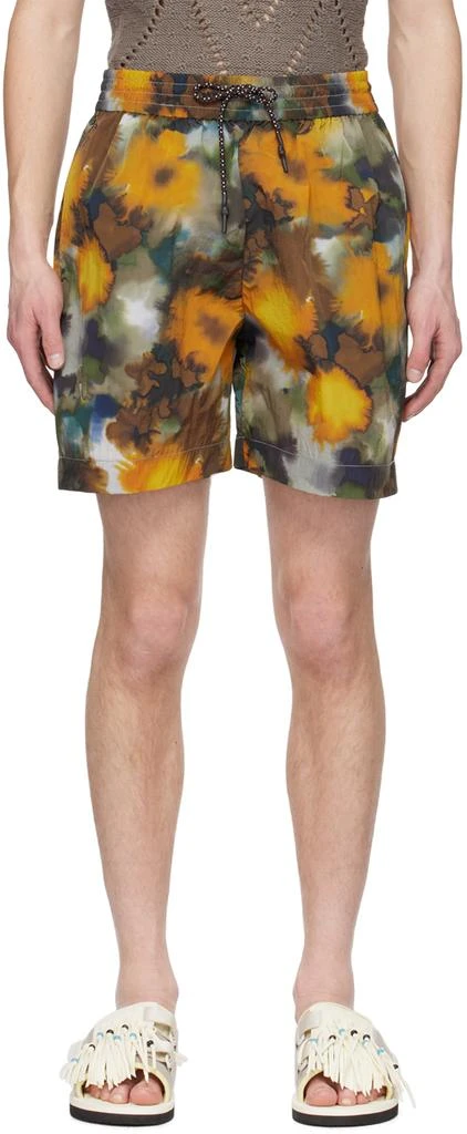 A PERSONAL NOTE 73 Khaki & Yellow Graphic Shorts 1