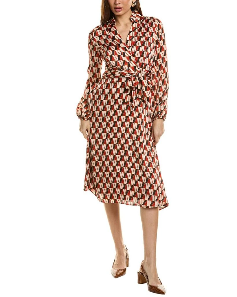 Tahari Hammered Satin Midi Dress 1