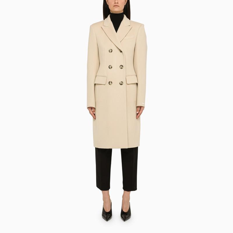 Max Mara Ivory wool double-breasted coat