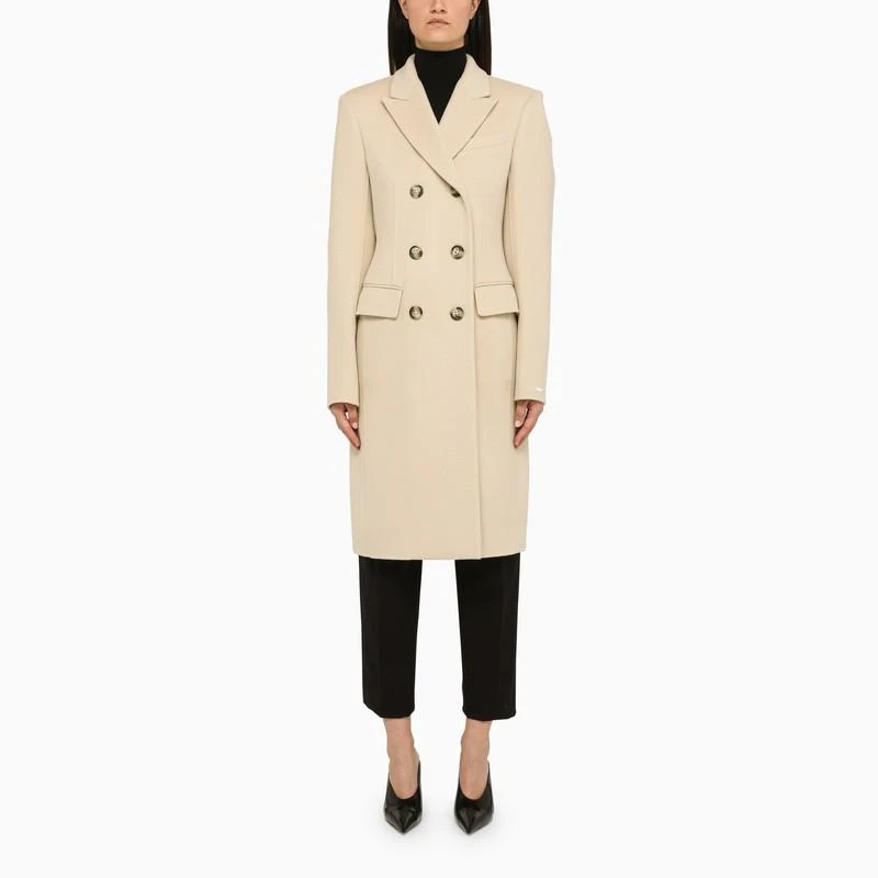 Sportmax Ivory wool double-breasted coat 1