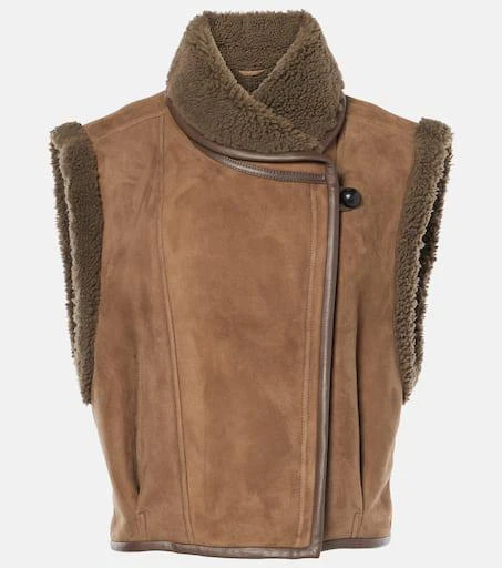 Isabel Marant Alime shearling-trimmed suede vest 1
