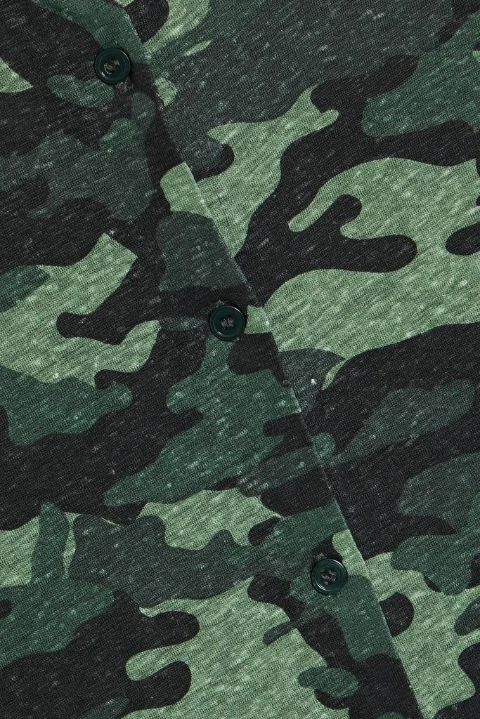 MAJESTIC FILATURES Camouflage slub linen-blend jersey shirt 4