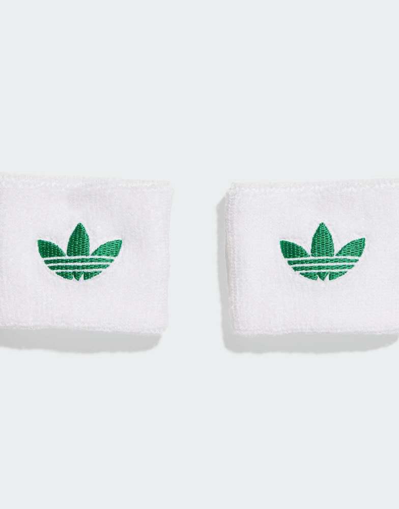Adidas adidas performance Tennis adidas originals small wristbands in white and green