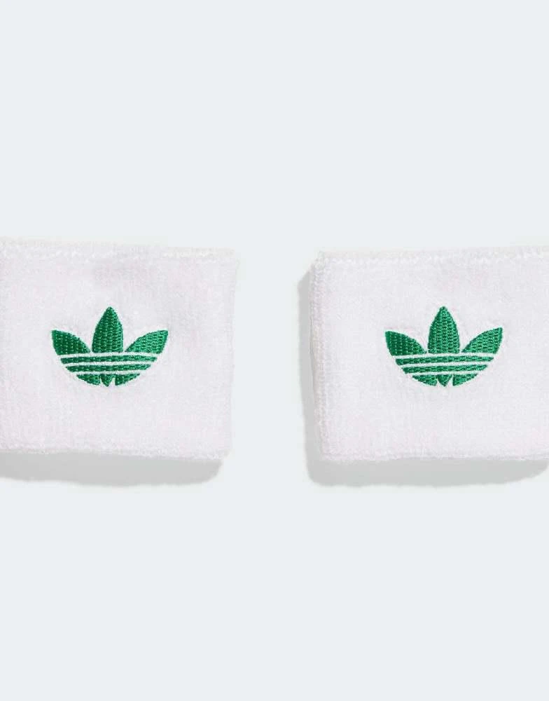 Adidas adidas performance Tennis adidas originals small wristbands in white and green 1