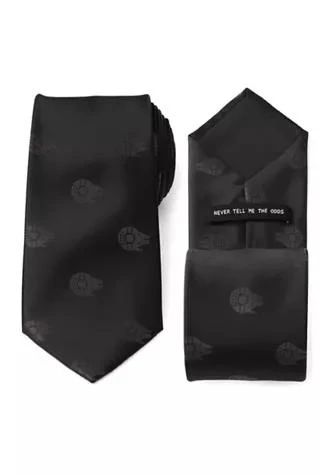 Star Wars Wars Millennium Falcon Black Tonal Tie 1