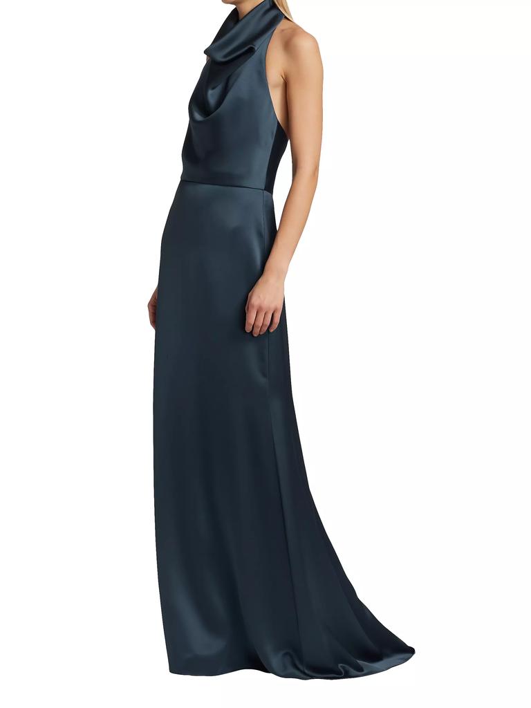 Amsale Satin Halter Gown
