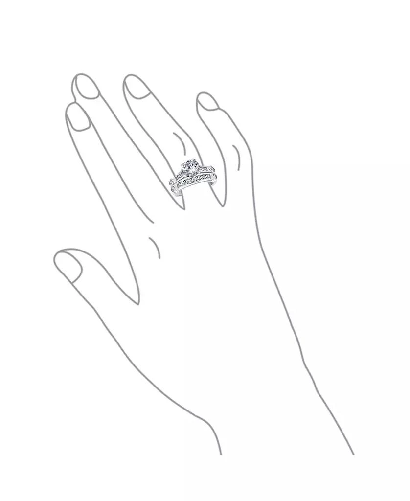 Bling Jewelry Classic CZ Art Deco 3CT Cubic Zirconia Promise Solitaire Ring Set 
Band Sterling 2