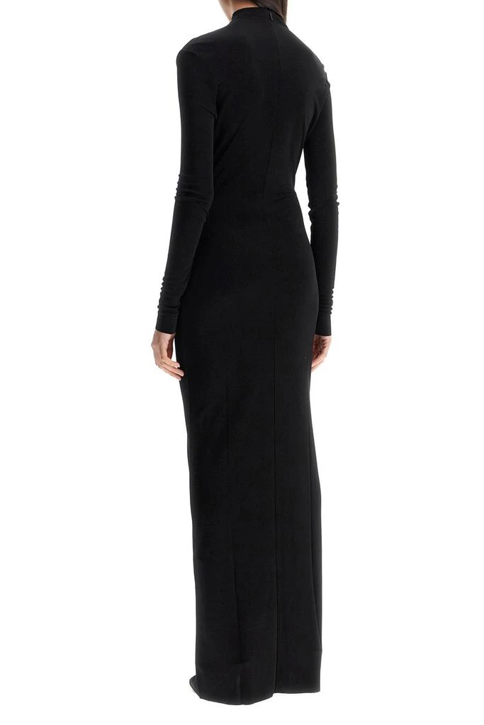 Khaite maxi dress with high neck slim black 3
