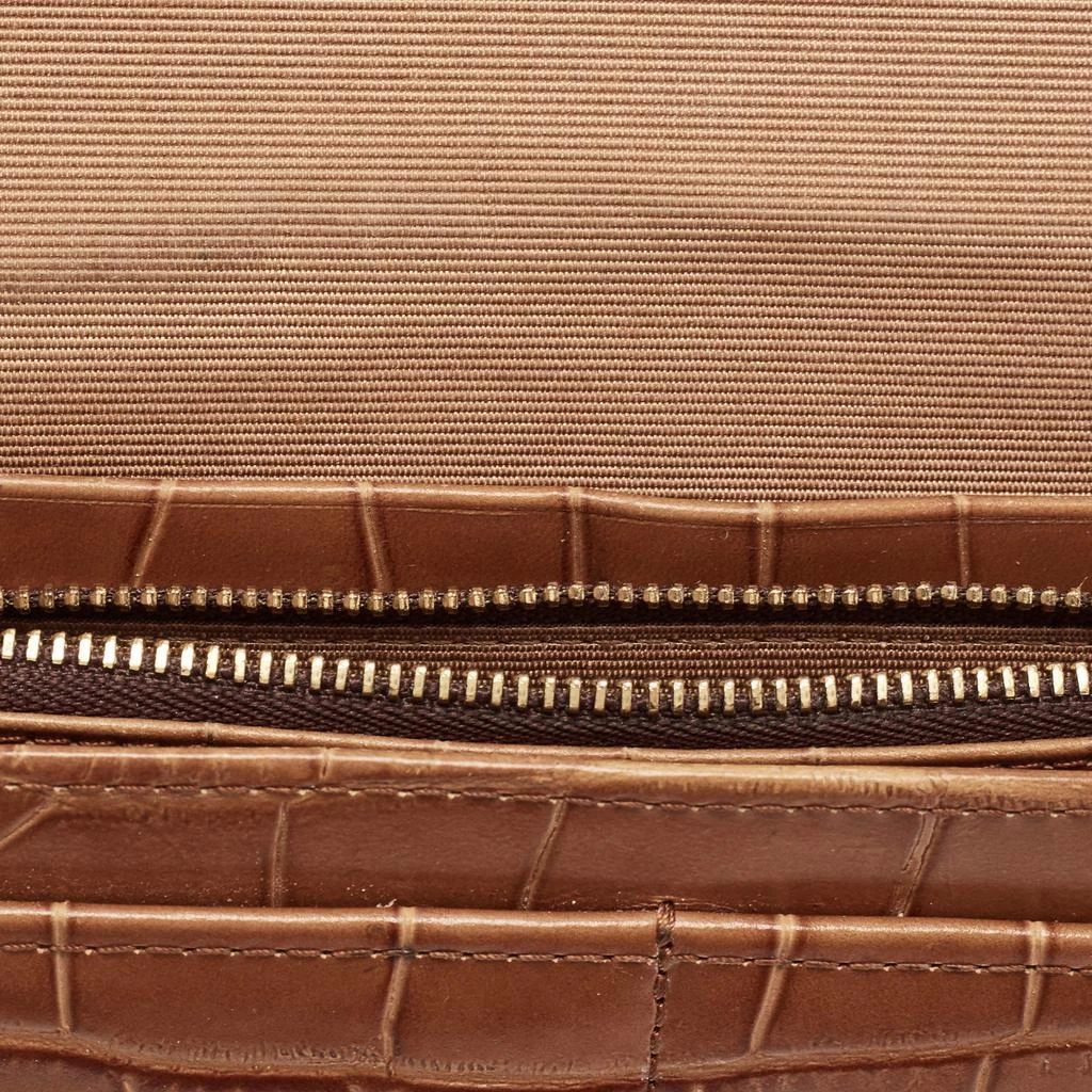 Aspinal of London Aspinal Of London Brown Croc Embossed Leather Mayfair Continental Wallet 6