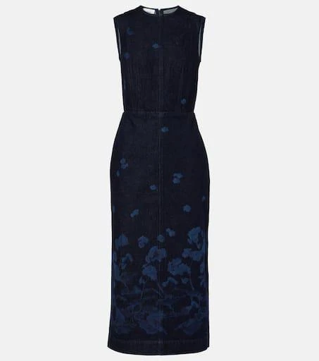 Erdem Floral denim midi dress 1