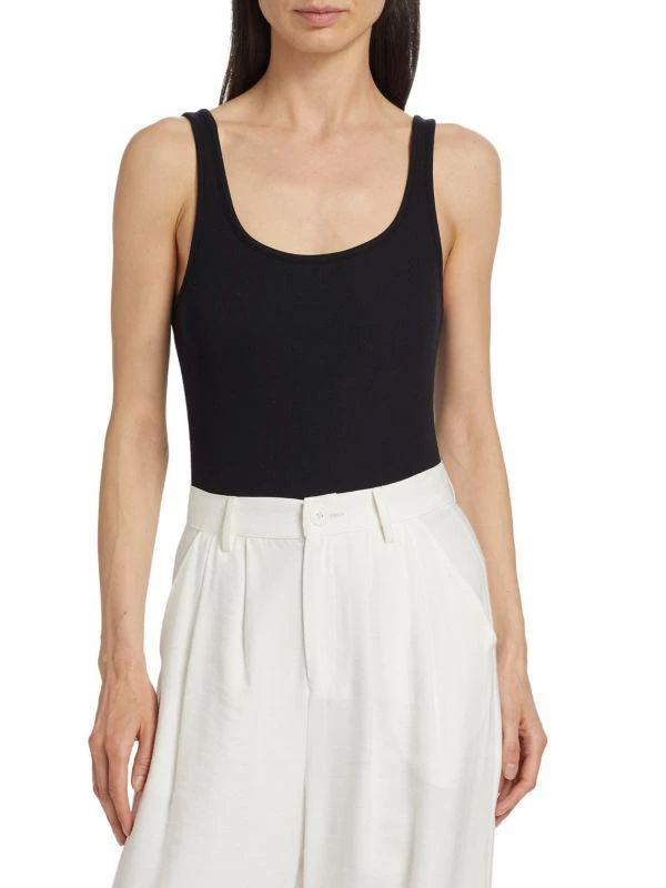 ATM Anthony Thomas Melillo Rib-Knit Scoop-Neck Bodysuit 1