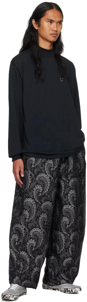 Needles Black Embroidered Long Sleeve T-Shirt 4