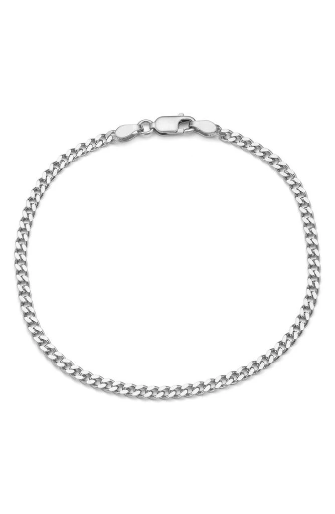 FZN Sterling Silver Curb Chain Bracelet