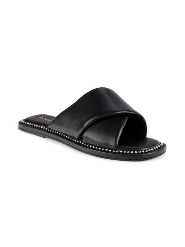 BCBG Tabby Studded Crossover Puffy Slides 2