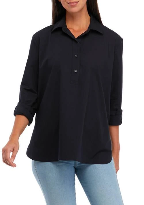 Kim Rogers® Rogers Womens Long Sleeve Henley Tunic Shirt 1