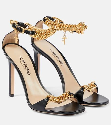 Tom Ford Zenith 105 chain-detail leather sandals 1