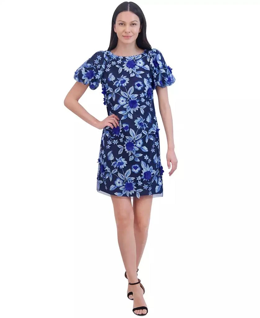 Eliza J Women's Floral Embroidered Puff-Sleeve Sheath Dress 3