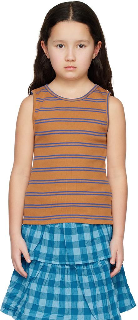 The Campamento Kids Brown Striped Tank Top