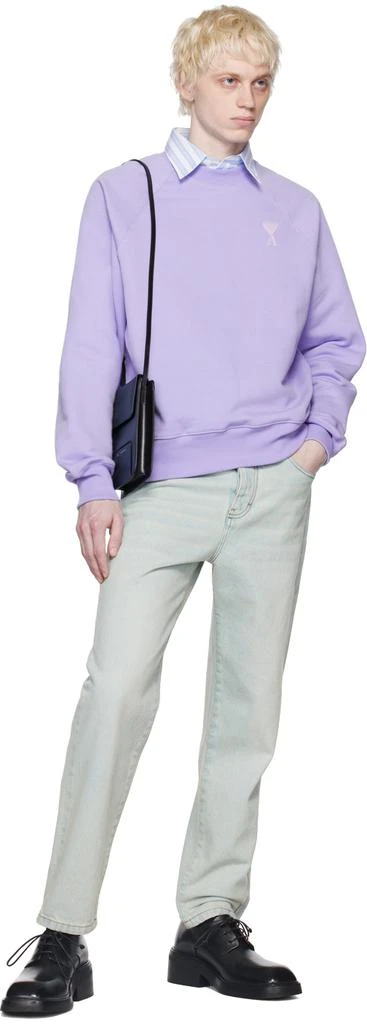AMI SSENSE Exclusive Purple Ami de Cœur Sweatshirt 4