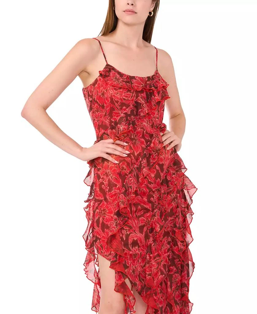 Parker Women's Metallic-Print Asymmetrical Ruffled Midi Dress 3