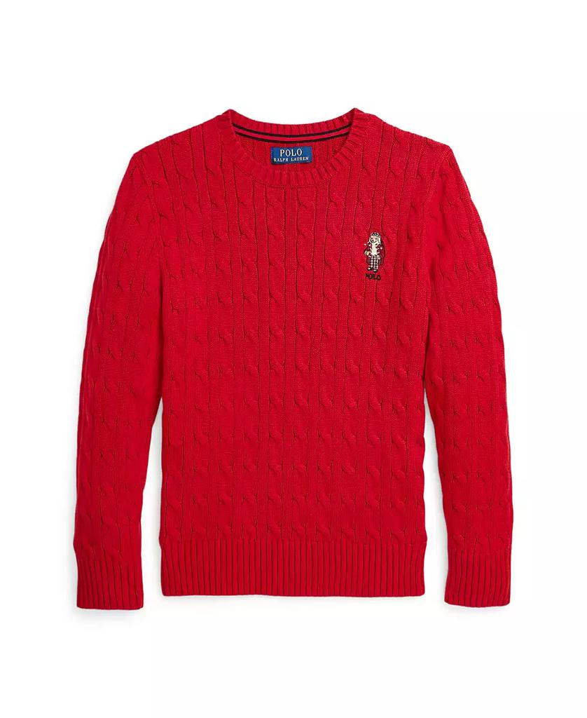 Ralph Lauren Big Boys Polo Bear Cable-Knit Cotton Sweater