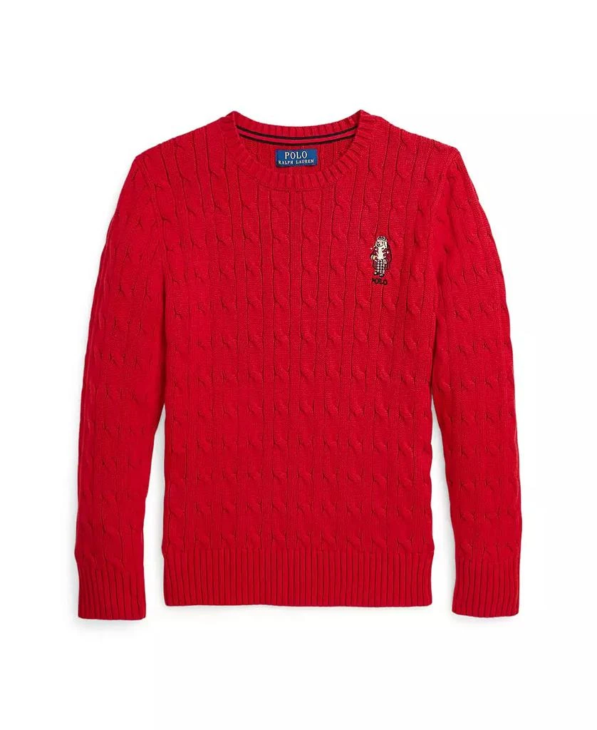 Ralph Lauren Big Boys Polo Bear Cable-Knit Cotton Sweater