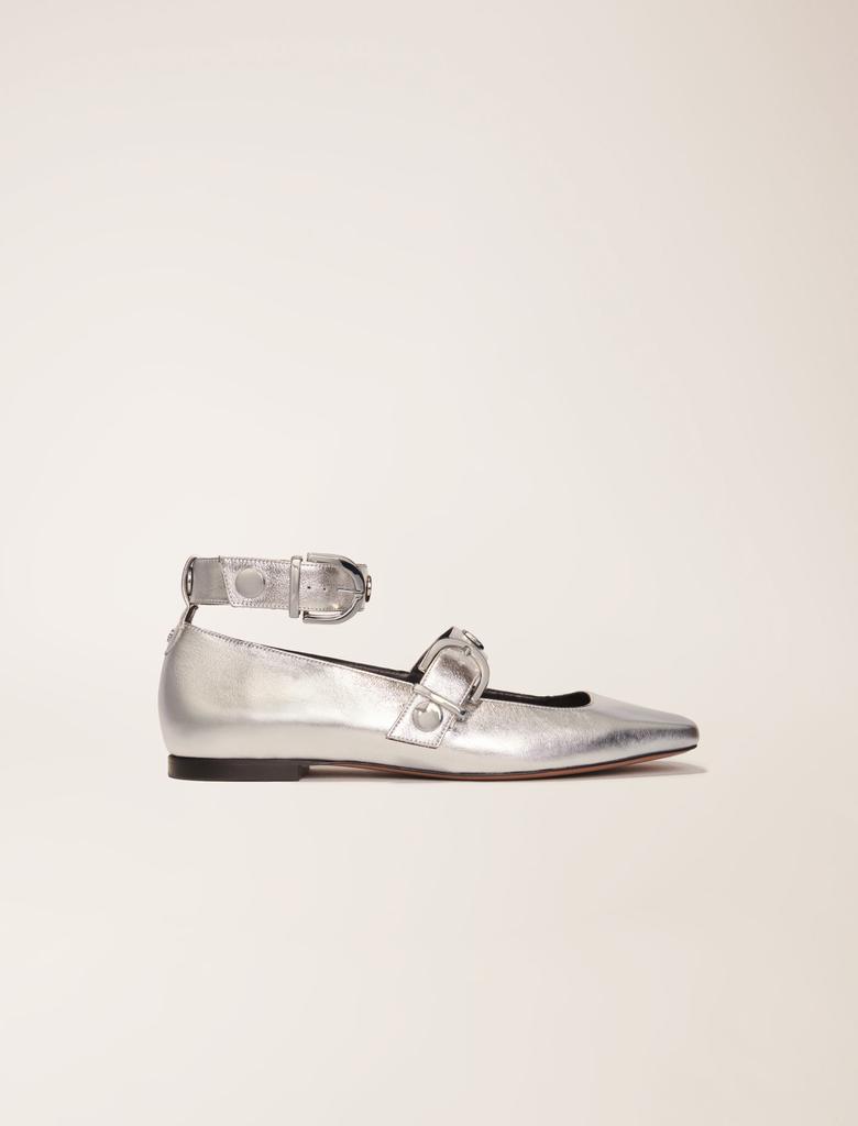 Maje Maje Woman's leather Metallic leather Mary Janes for Spring/Summer