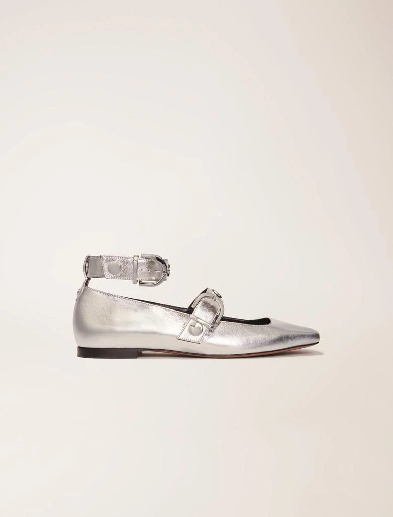 Maje Maje Woman's leather Metallic leather Mary Janes for Spring/Summer 1